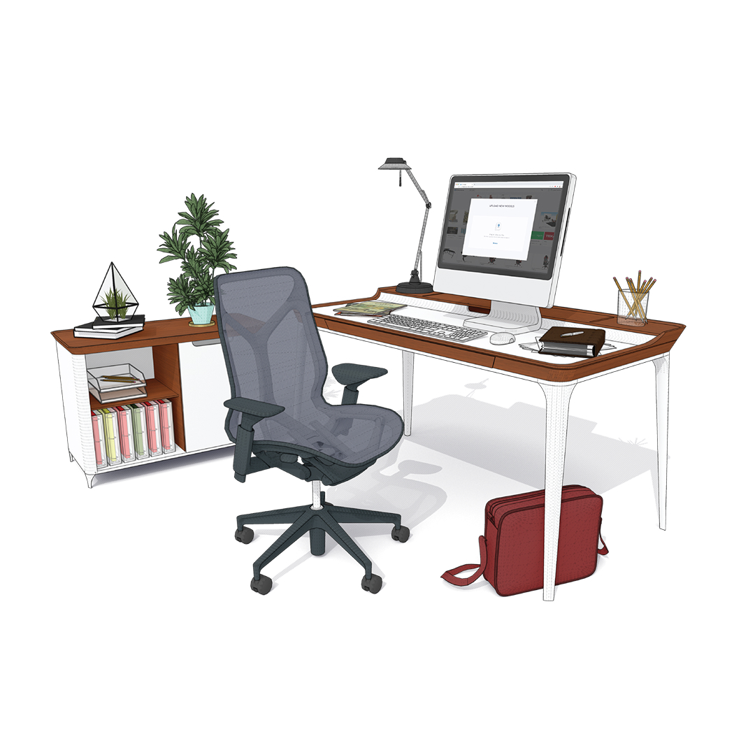 Concept render of a workspace
