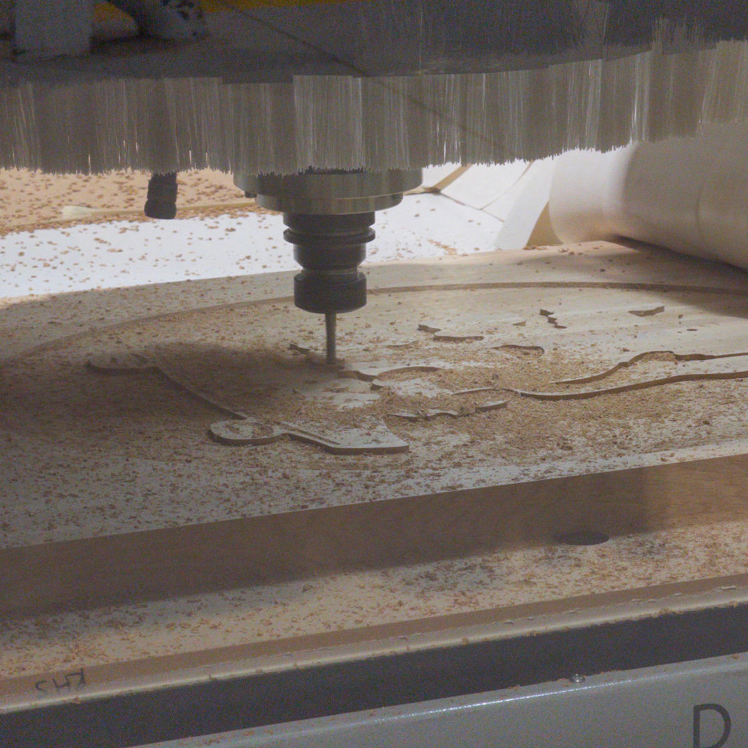 CNC machine routing a part